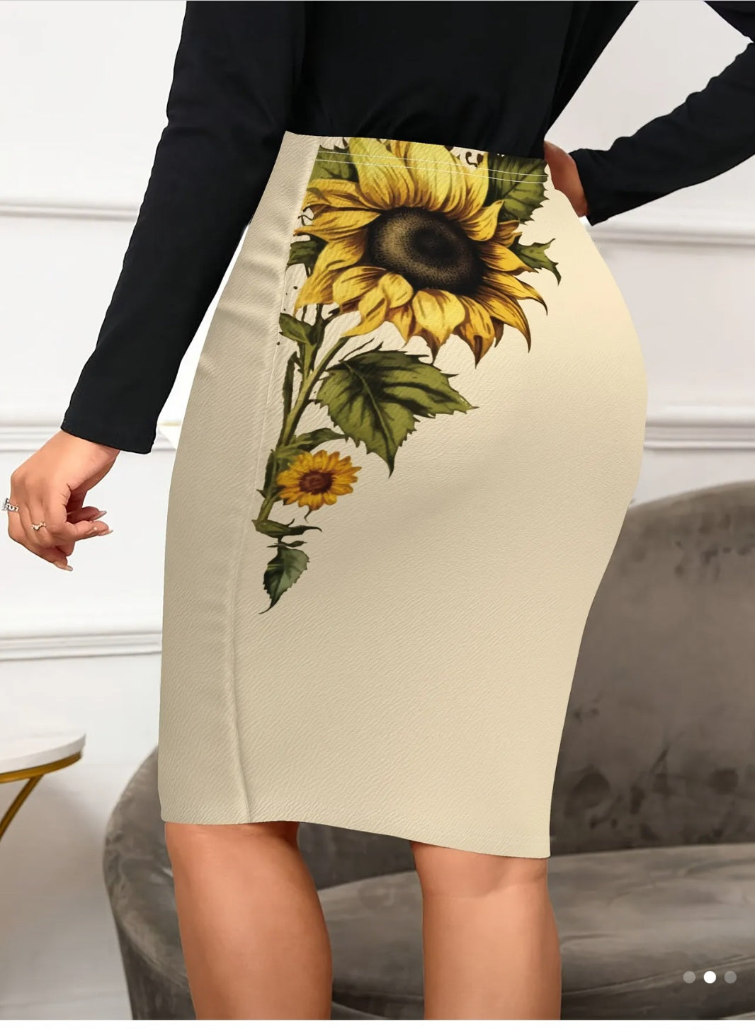 Jupe midi à imprimé floral pour femme