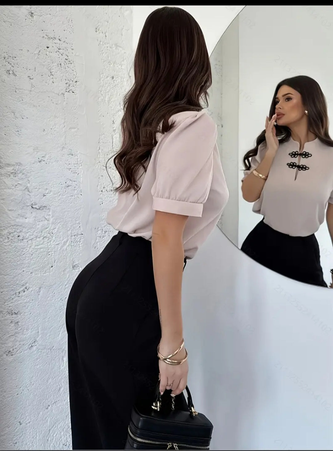 Blouse élégante à manche bouffante pour femme