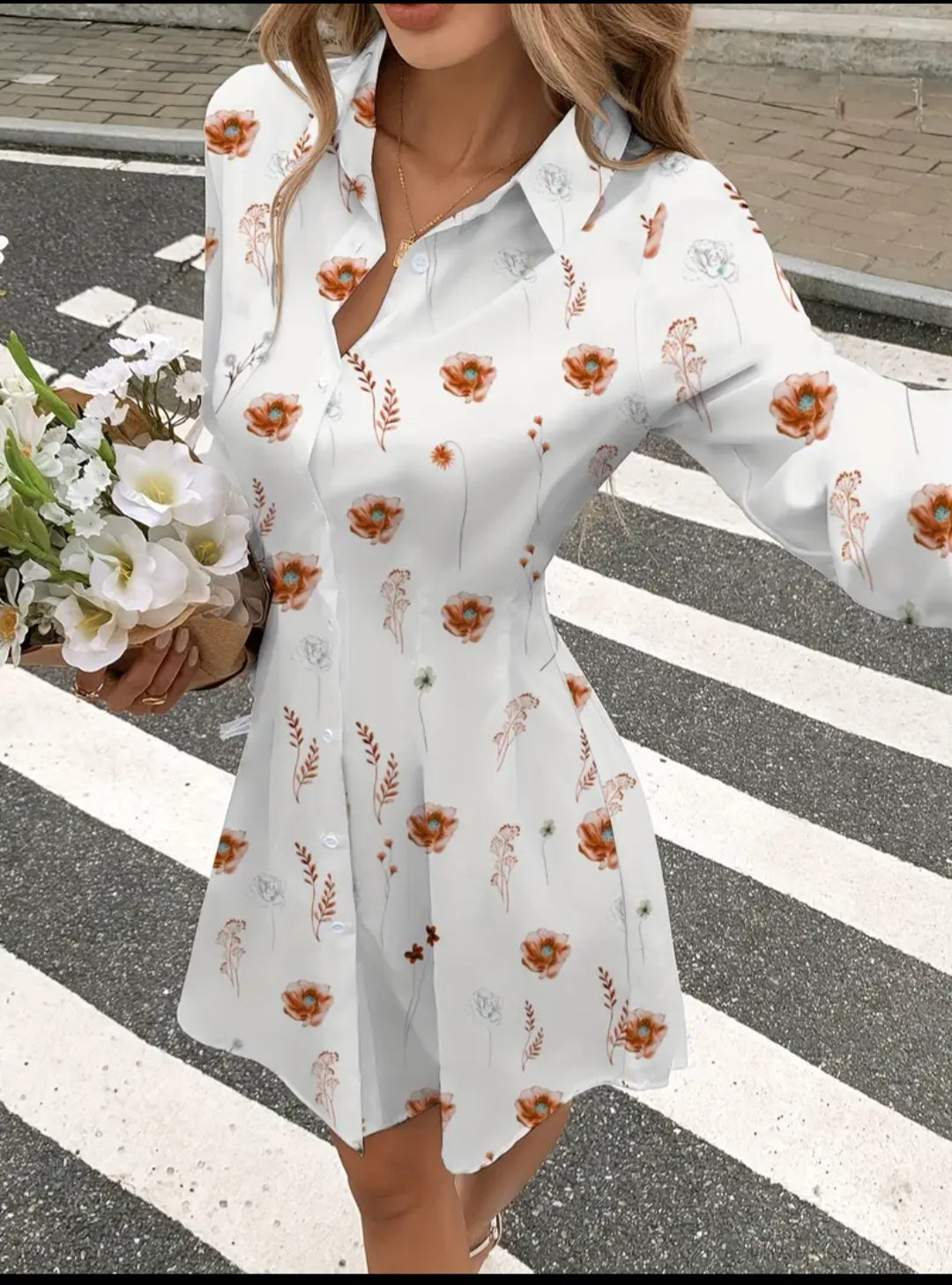 Robe chemise à imprimé floral