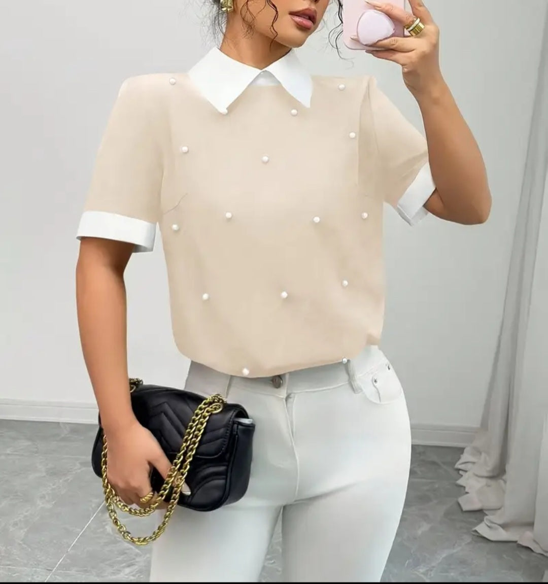Chemise élégante à col manche courte
