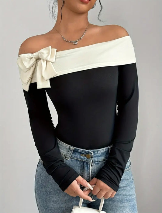 Body suit élégant épaule dénudée pour femme