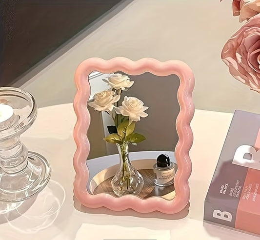 Miroir de vanité portable ondulé