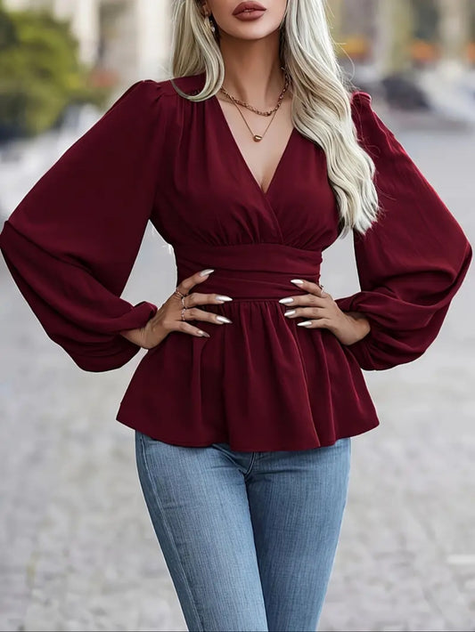 Élégante chemise femme en col V