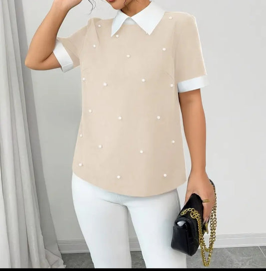 Chemise élégante à col manche courte